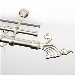 Карниз металлический стыкованный c наконечниками "Верди", 3-рядный, хром матовый, гладкая труба, ø 25 мм  (kn-729)