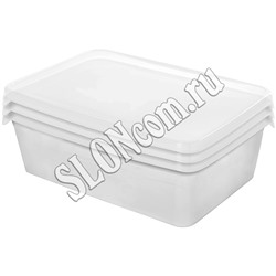 Набор контейнеров для заморозки Lucky Friday "Frozen" 3 шт, 1,35 л, прямоугольные, прозрачные