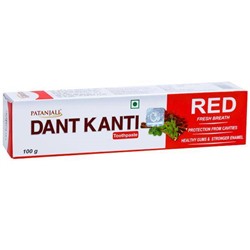 DANT KANTI RED, Patanjali (ДАНТ КАНТИ РЕД, Аюрведическая зубная паста, Патанджали), 100 г.