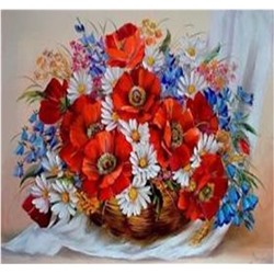 Алмазная мозаика картина стразами Букет полевых цветов, 30х40 см