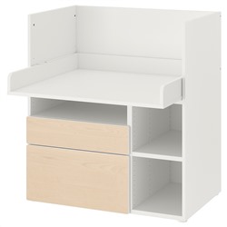 SMÅSTAD СМОСТАД, Письменный стол, белый береза/с 2 ящиками, 90x79x100 см