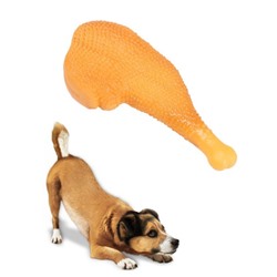 Виниловая игрушка-пищалка для собак Куриный Окорочок, 28 см