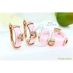 Серьги и кольцо керамика розовая CNS26082