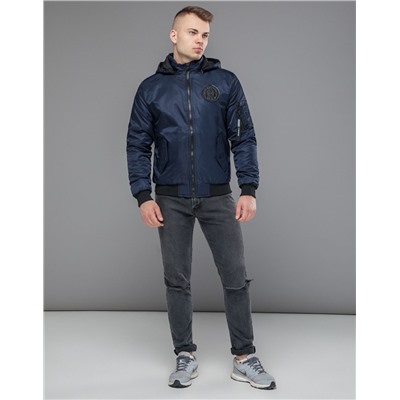 Куртка бомбер Braggart "Youth" стильная темно-синяя модель 30525