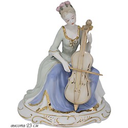 207-013 Статуэтка "Девушка со скрипкой" 23см. в под.уп.(х12)Фарфор