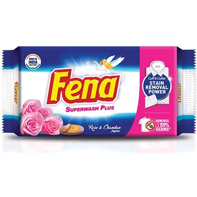FENA Superwash Plus, Rose & Chandan Fragrance (ФЕНА хозяйственное мыло для стирки белья, аромат розы и сандала), 175 г.