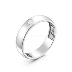 Кольцо из серебра с фианитами родированное - "Я тебя люблю"