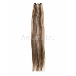 Натуральные волосы на трессе №8/24 Комбинированный 55 см