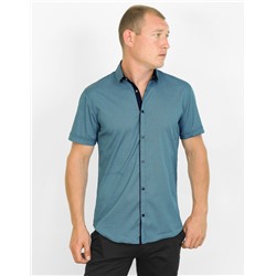 Стильная молодежная рубашка Black Stone голубого цвета модель 2869