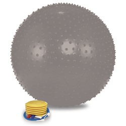 Мяч массажный 1875LW (75см, ножной насос, серебро)