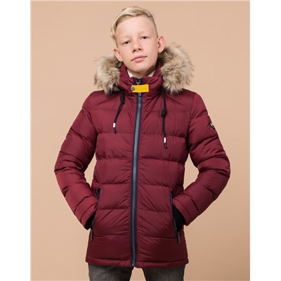 Детская удобная бордовая куртка модель 68255