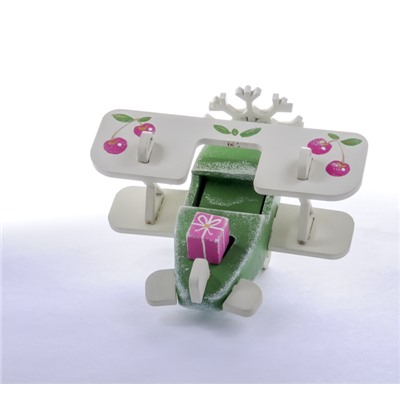 Елочная игрушка, сувенир - Самолет Биплан 6017
