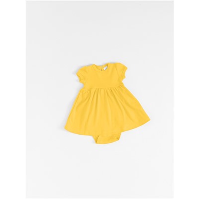 Желтое платье-боди 4-6м