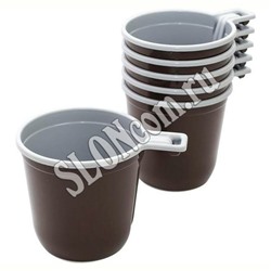 Чашка кофейная 6 штук 200 мл, коричневая, EuroHouse 13496