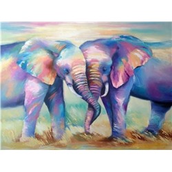 Алмазная мозаика картина стразами Два слона, 40х50 см