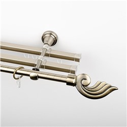 Карниз металлический стыкованный с U-шинами и наконечниками "Генуя", 3-рядный, золото антик, гладкая труба, ø 16 мм  (kn-782)