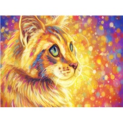 Алмазная мозаика картина стразами Рыжий котик, 40х50 см
