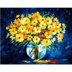 Алмазная мозаика картина стразами Букет жёлтых цветов в вазе, 30х40 см