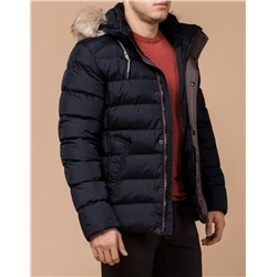 Сине-черная зимняя куртка стильного дизайна модель 27715