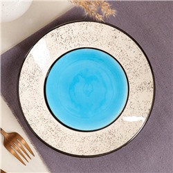 Тарелка "Персия", плоская, керамика, синяя, 19 см, Иран