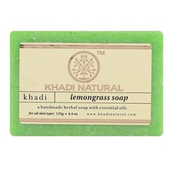 LEMONGRASS Handmade Herbal Soap With Essential Oils, Khadi Natural (ЛЕМОНГРАСС Мыло ручной работы с эфирными маслами, Кхади), 125 г.