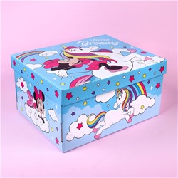 Коробка подарочная складная с крышкой, 31 х 25,5 х 16 "Dreams", Минни и единорог
