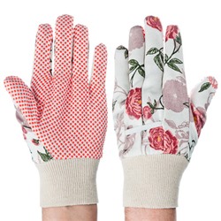 Перчатки садовые х/б ткань с ПВХ точкой (10 размер)