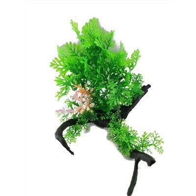 Искусственное аквариумное растение с корягой, 12х10 см