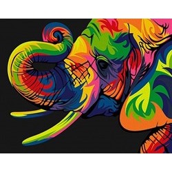 Картина по номерам Радужный слон