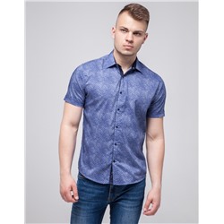 Трендовая рубашка молодежная Semco синяя модель 20433 1598