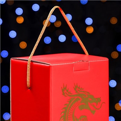 Коробка под шампанское "Дракон на красном", 11 х 11 х 35 см