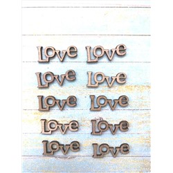 051-2060 Декор деревянный "Love" (10 шт.)