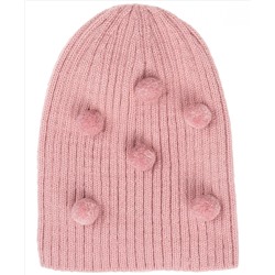 Розовая вязаная шапка