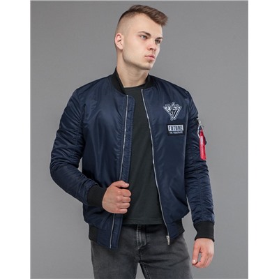 Куртка бомбер темно-синяя стильная Braggart "Youth" модель 45665
