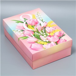 Коробка складная «8 марта», 30 × 20 × 9 см
