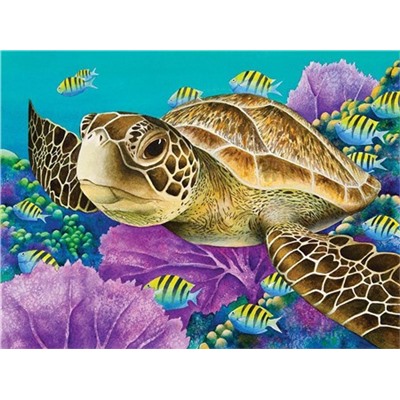 Алмазная мозаика картина стразами Морская черепаха, 50х65 см