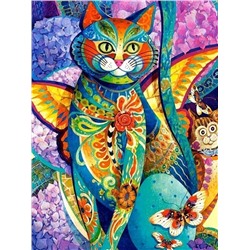 Алмазная мозаика картина стразами Абстрактный кот, 30х40 см