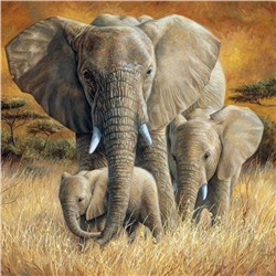 Алмазная мозаика картина стразами Три слона, 30х30 см