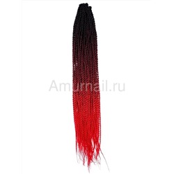 Сенегальские косы 60 см Черно-Бордово-Красный №45