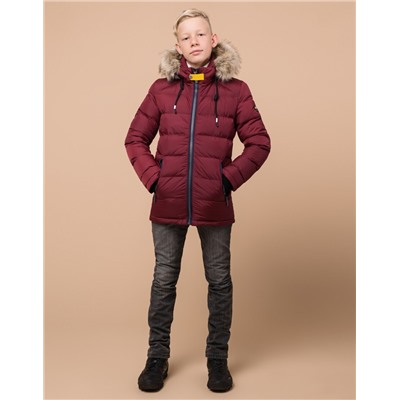Детская удобная бордовая куртка модель 68255