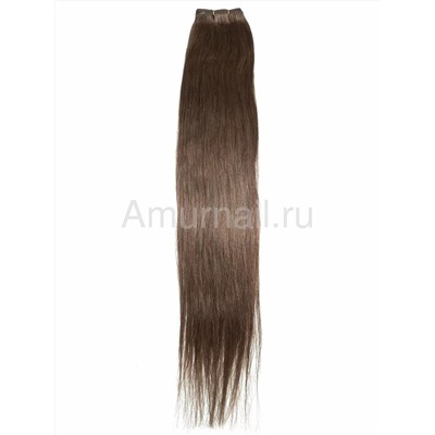 Натуральные волосы на трессе №8 Светло-Коричневый 70 см