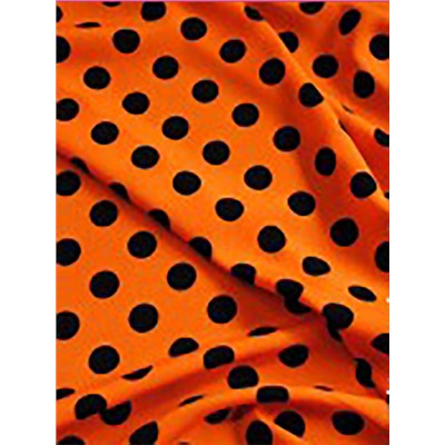 Платье Фламенко оранжевое в черный горох