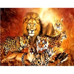 Алмазная мозаика картина стразами Хищники Африки, 30х40 см