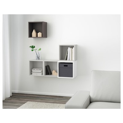 EKET ЭКЕТ, Комбинация настенных шкафов, белый/светло-серый/темно-серый, 105x35x120 см