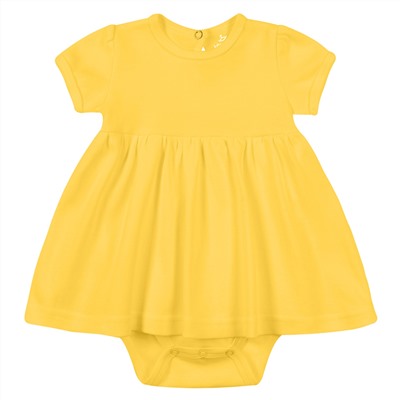 Желтое платье-боди 4-6м