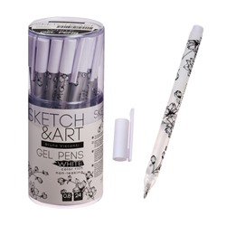 Ручка гелевая SKETCH&ART UniWrite.WHITE, 0,8 мм, белый