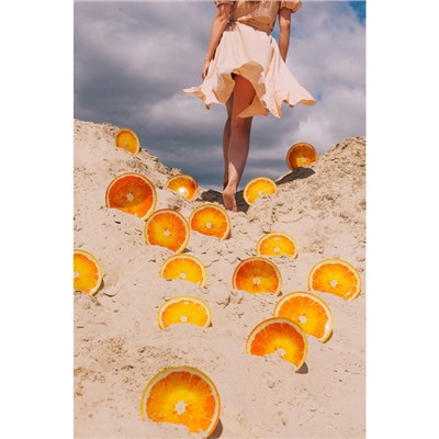 Салатник стеклянный Доляна «Апельсин», 150 мл, d=12 см, цвет оранжевый
