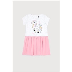 Платье для девочки Crockid К 5660 светло-серый меланж, розовый
