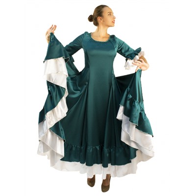 Платье Фламенко Изумрудное