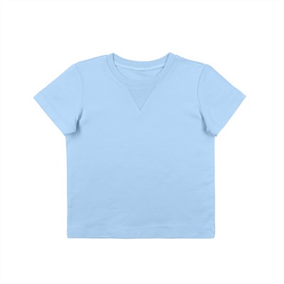 Голубая футболка прямого кроя 2-3